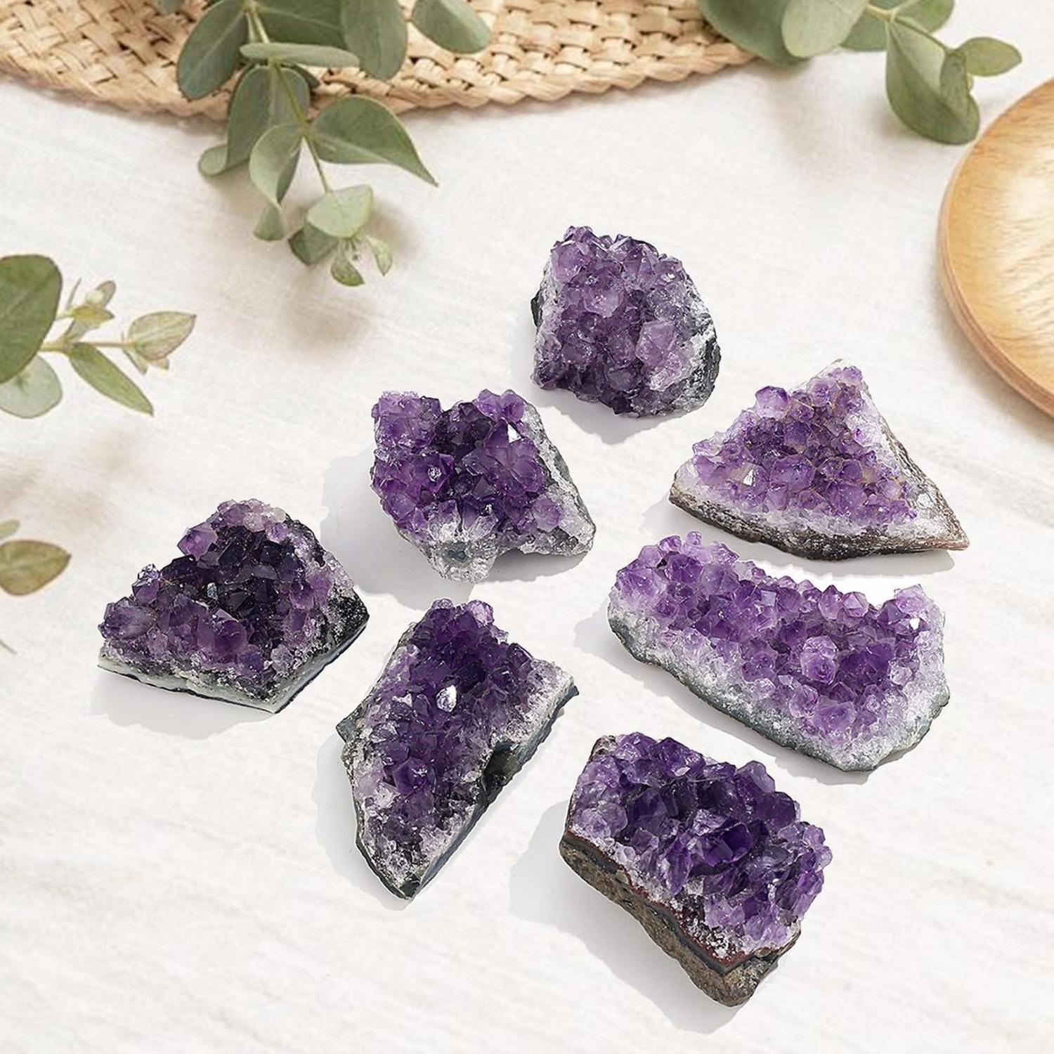 Amethyst Kristall Druse Natürlicher Rohstein 50-70g Groß Cluster