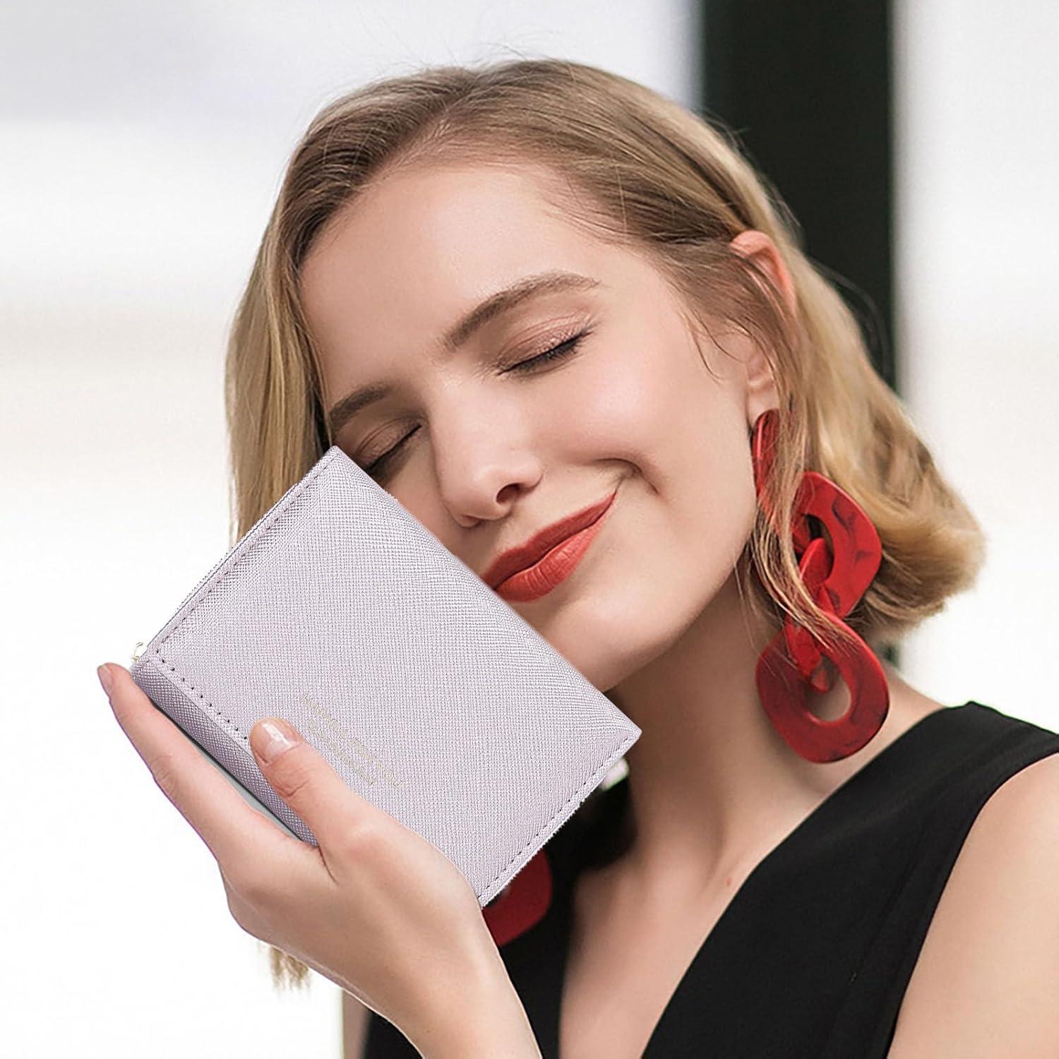 Geldbeutel Damen Klein PU Leder mit Münzfach und 7