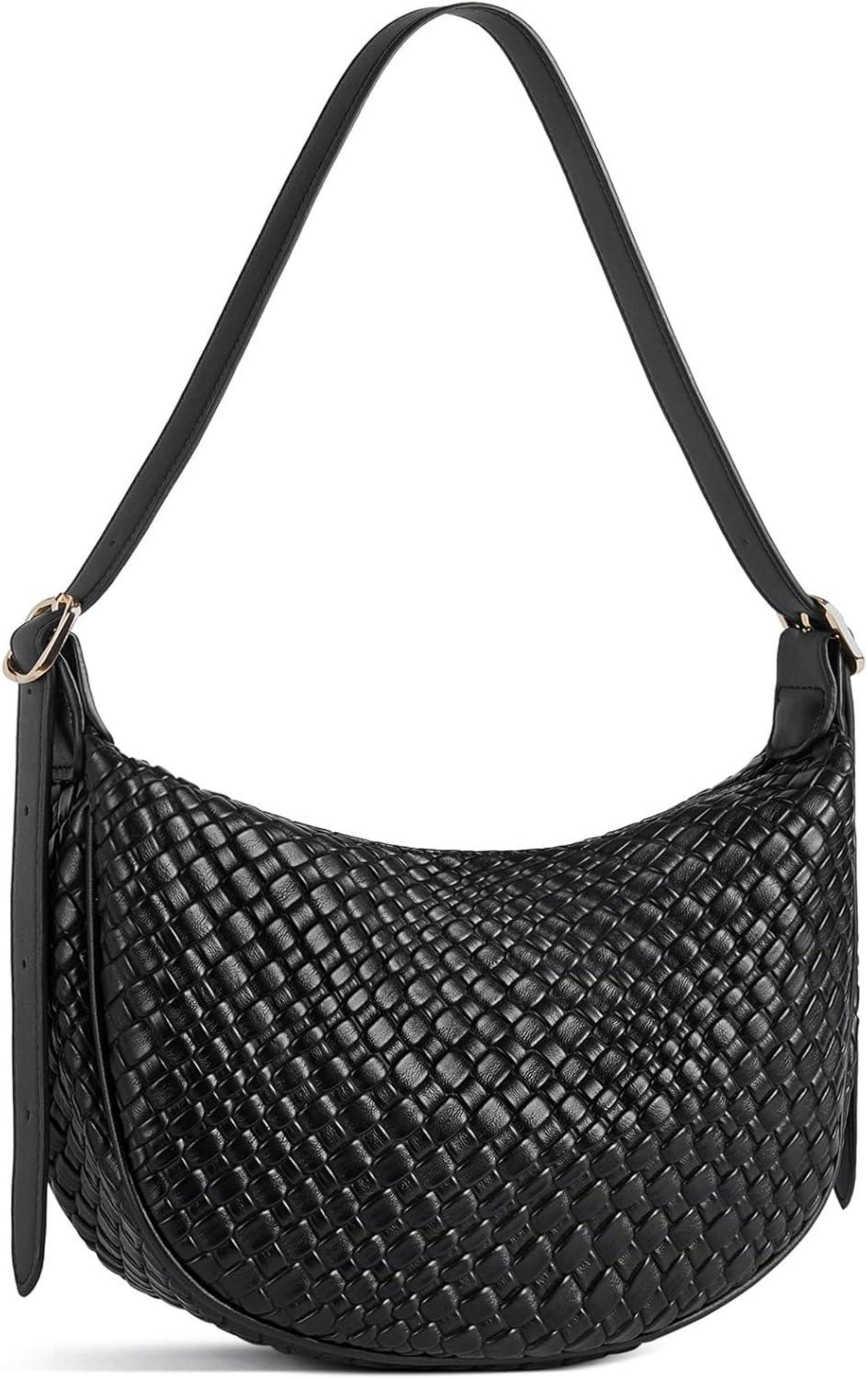 Geflochtene Damen Umhängetasche Retro-Stil Schwarz