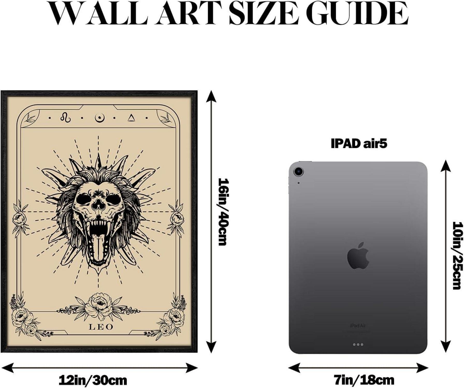 Konstellation Leinwand Bilder Löwe Tarot Schwarz 30x40 cm Wandbilder