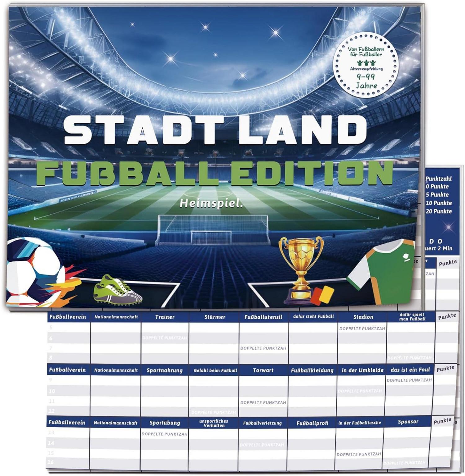 Stadt Land Fussball Edition Spiele Geschenk Jungen Activity Spiel