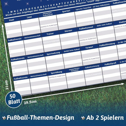 Stadt Land Fussball Edition Spiel für Jungen - 50 Blatt A4