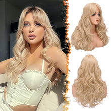 Langhaarperücke mit Pony für Frauen - Blond 66cm Locken Halloween