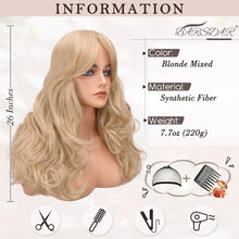 Lange Blonde Schmetterling Perücke mit Pony 66cm - Layered