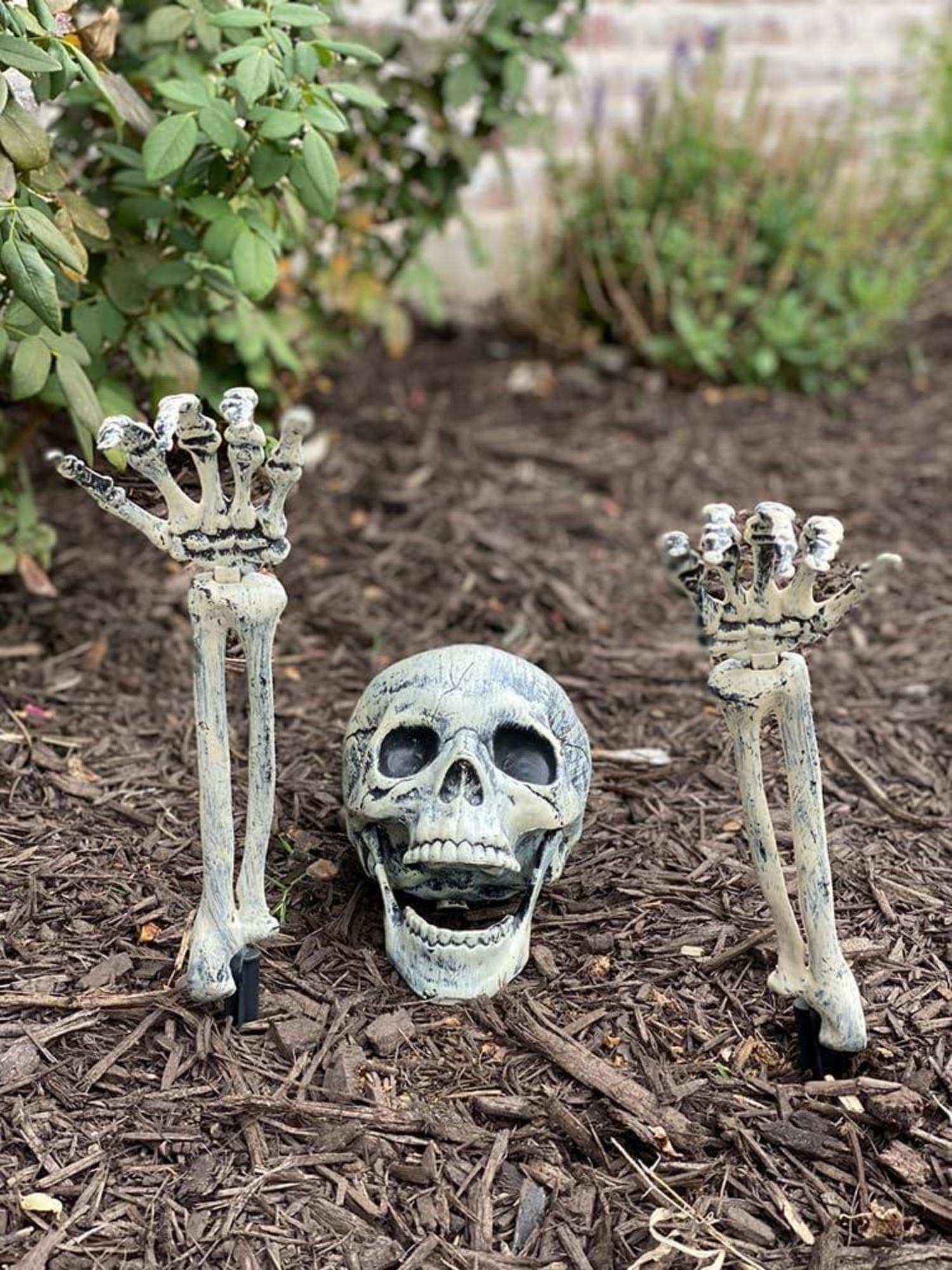 Halloween Deko Skelett Set Outdoor Garten Gruselig Schädel Knochen