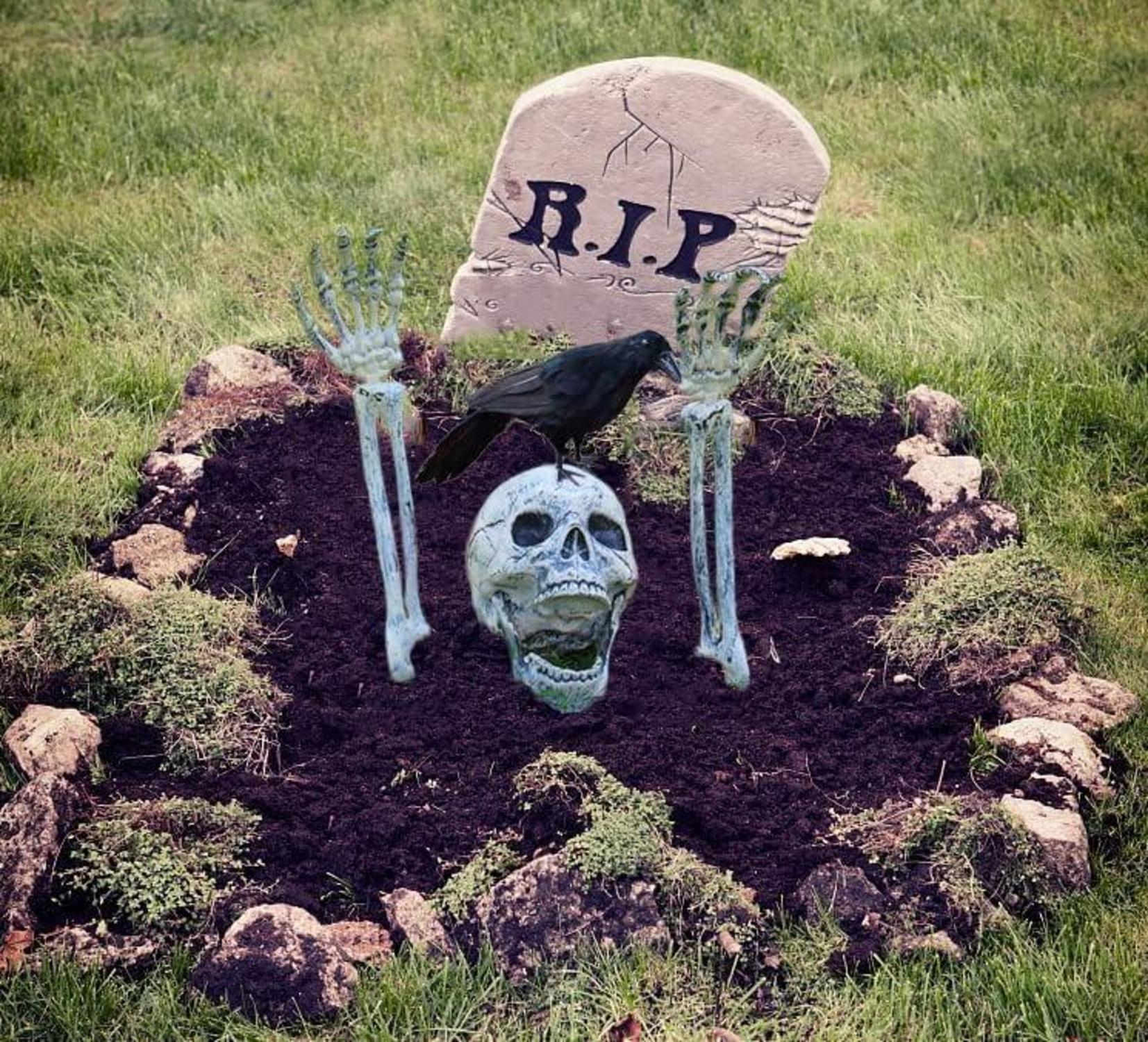 Halloween Deko Skelett Set Outdoor Garten Gruselig Totenkopf Gartendeko