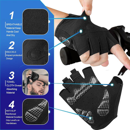 Fahrradhandschuhe Halbfinger Atmungsaktiv Radsporthandschuhe