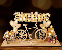 Giftota Original Holz Geldgeschenk Fahrrad LED Lichterkette