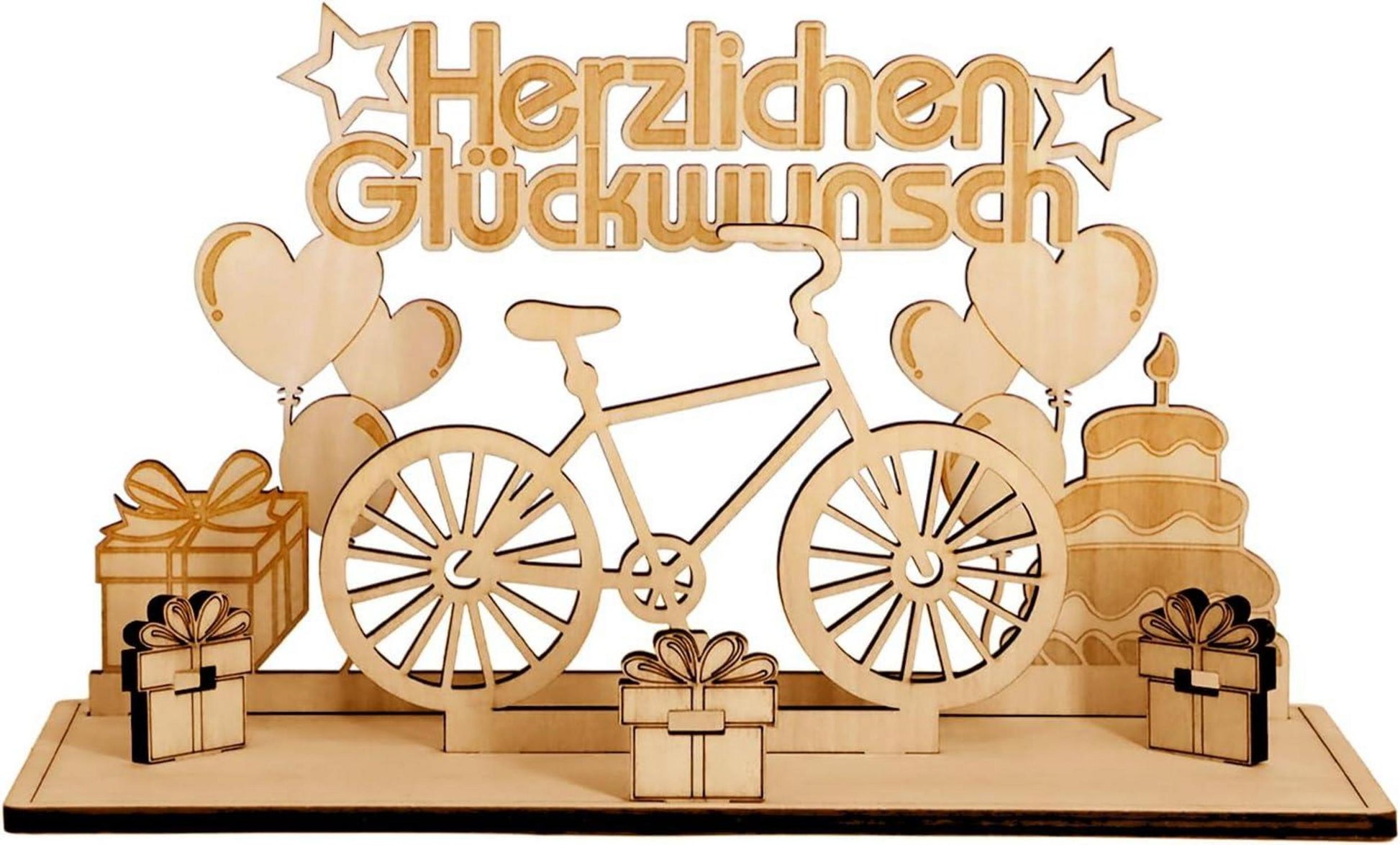 Fahrrad Geldgeschenk LED Lichterkette Holz Gästebuch DIY Kreativität