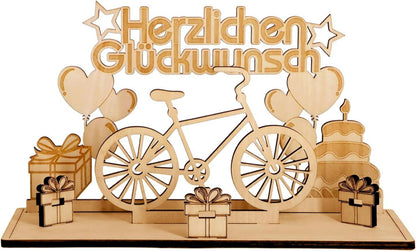 Fahrrad Geldgeschenk LED Lichterkette Holz Gästebuch DIY Kreativität