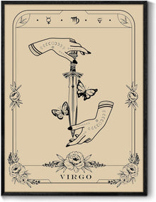 Konstellation Leinwandbilder Schwarz 40x60 Jungfrau Tarot Wandkunst