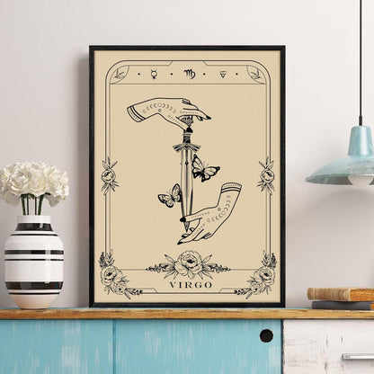 MHARTK66 Konstellation Leinwand Bilder mit Rahmen Schwarz