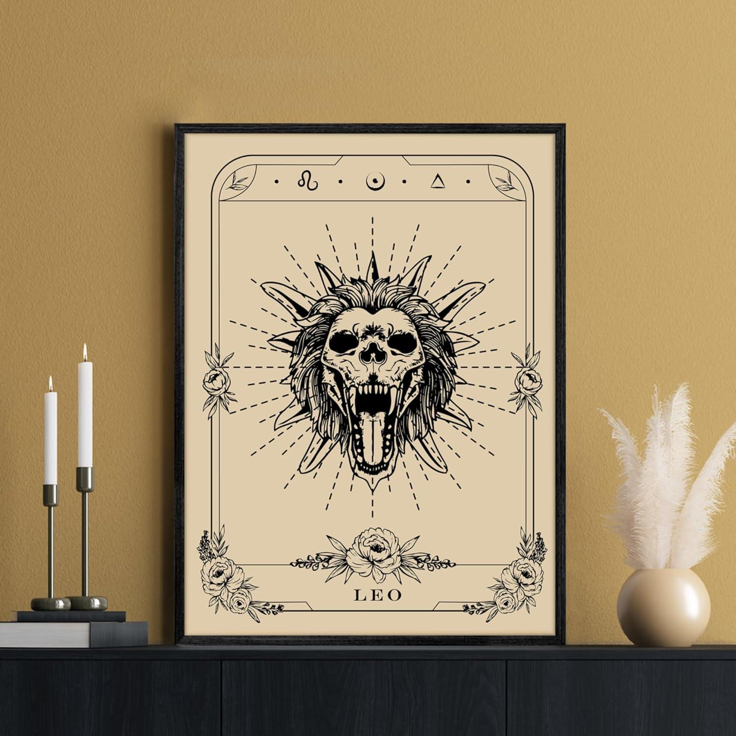 MHARTK66 Konstellation Leinwandbild Löwe Tarot 40x60 cm