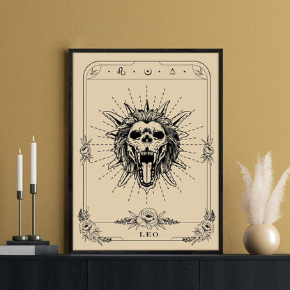 MHARTK66 Konstellation Leinwandbild Löwe Tarot 40x60 cm