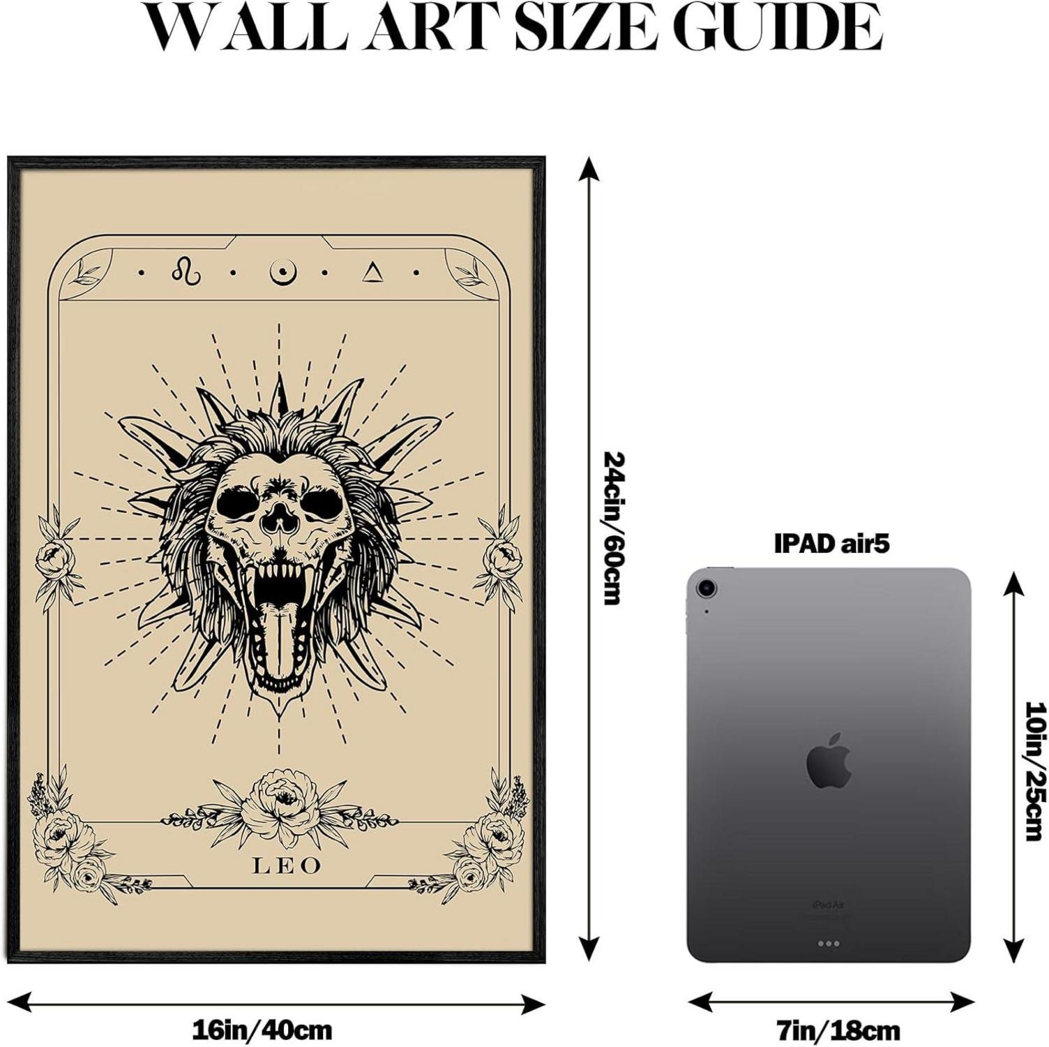 Konstellation Leinwandbilder 40x60 cm Löwe Tarot Schwarz Aesthetic