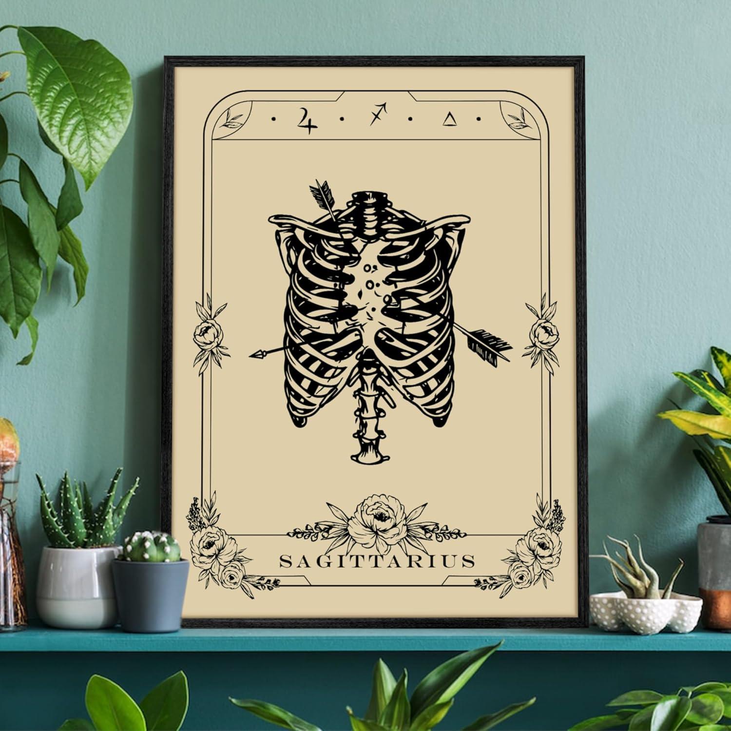 Schütze Tarot Leinwand Bilder Schwarz-Rahmen 40x60 cm