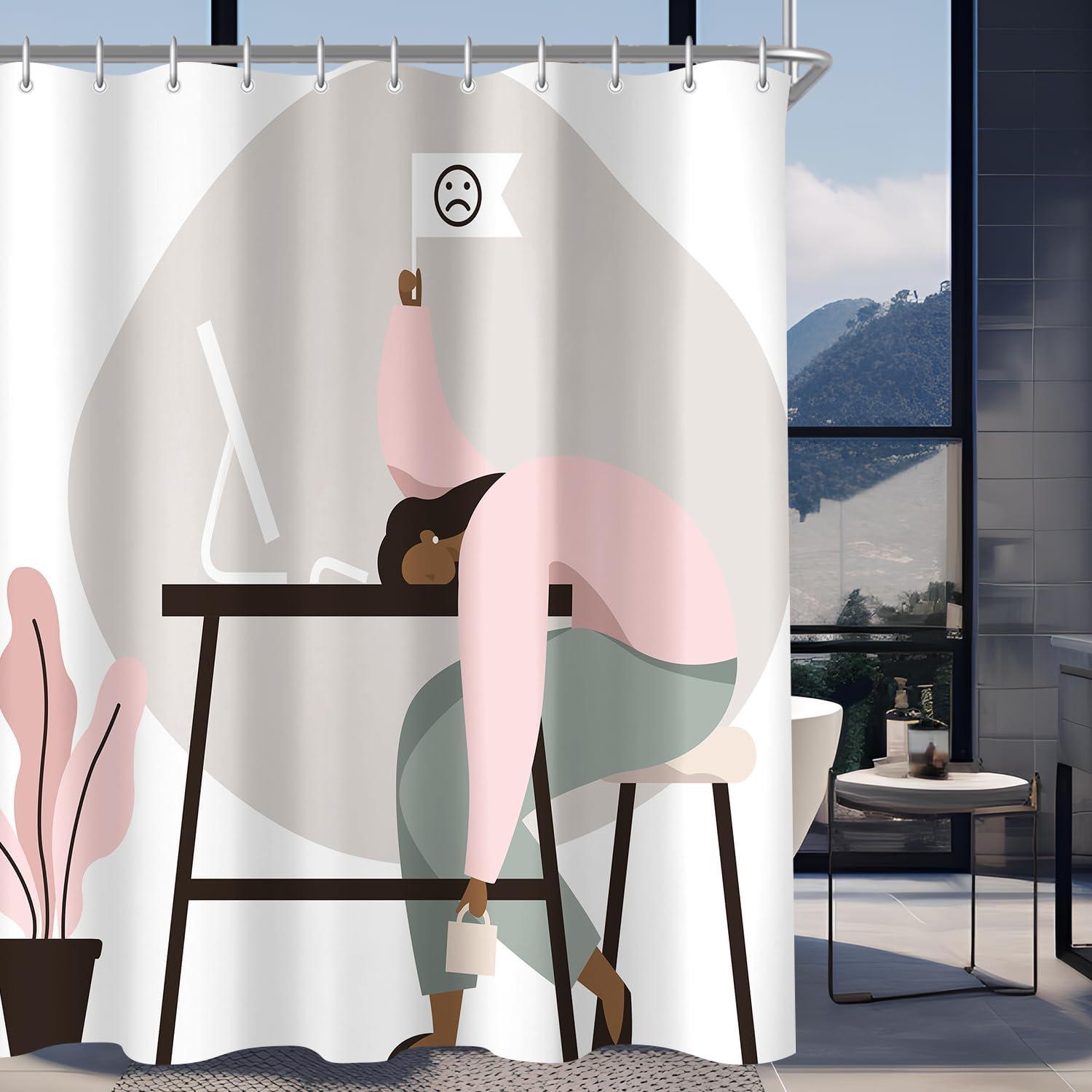 Duschvorhang 180x200cm Wasserabweisend Beschwerter Saum Antischimme