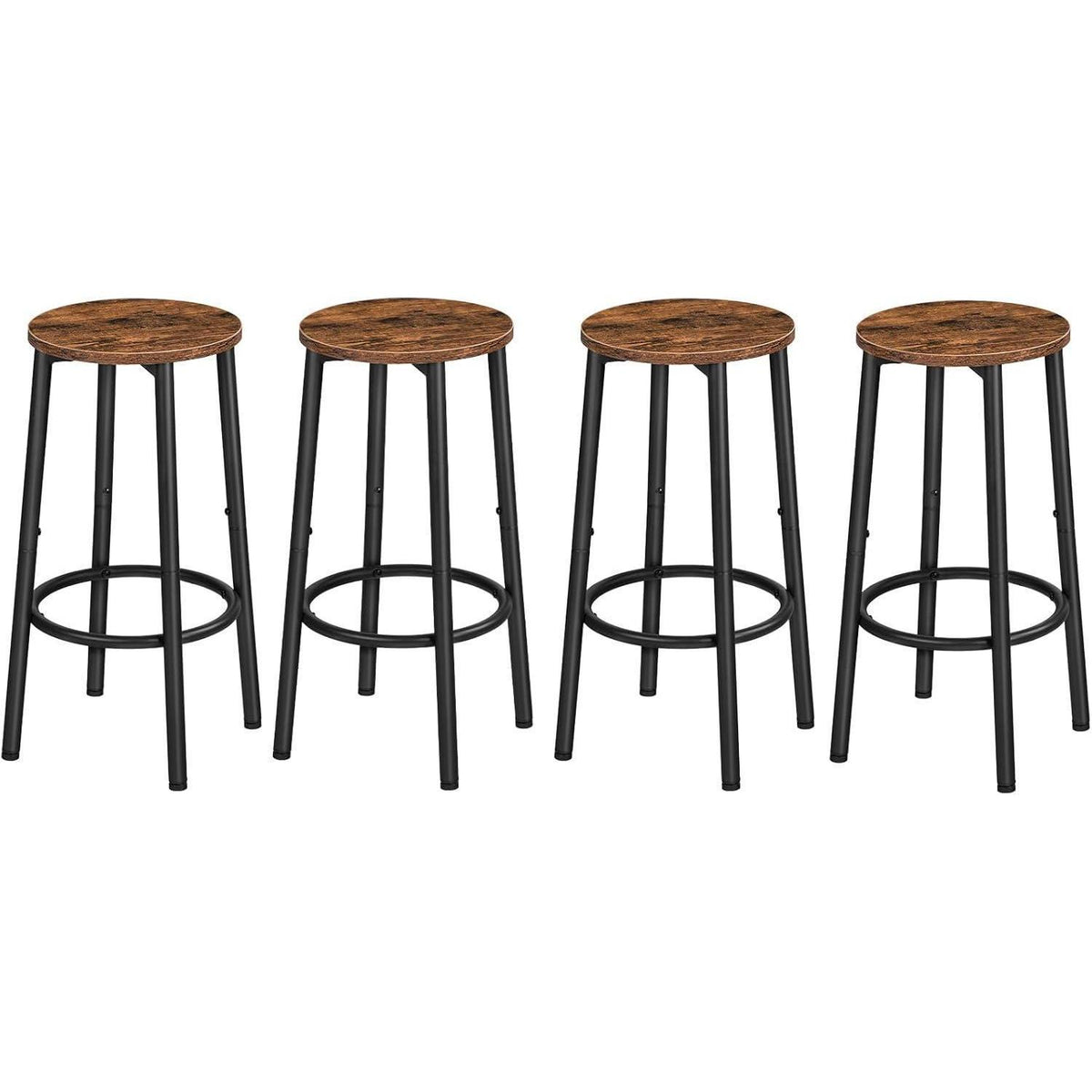 HOOBRO Barhocker 4er Set, Rustikales Braun & Schwarz