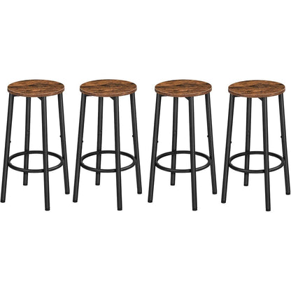 HOOBRO Barhocker 4er Set, Rustikales Braun & Schwarz