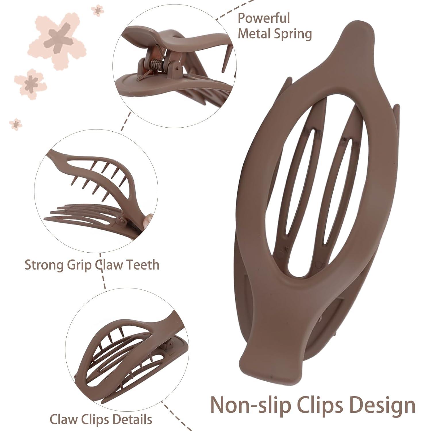 Haarklammern Damen Französische Flache Spangen Starkem Halt Dutt Pferdeschwanz (6