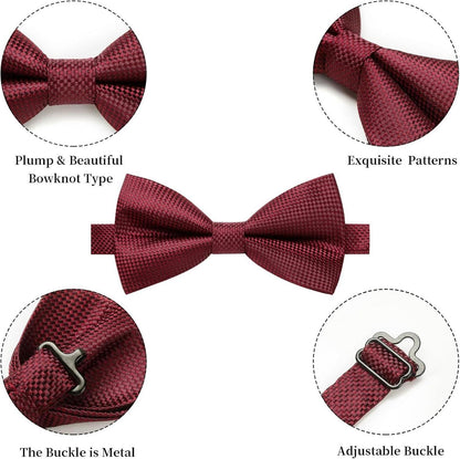 Einfarbiges Fliege mit Einstecktuch Set für Herren Hochzeit & Party