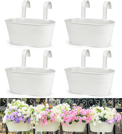 Hängende Metall Blumentöpfe 27,5cm Weiß für Garten Balkon