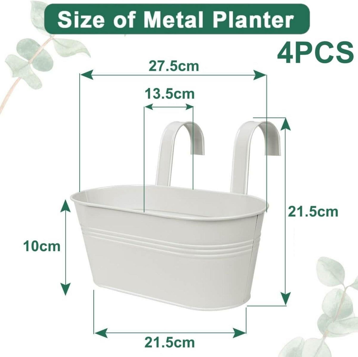 Hängende Metall Blumentöpfe 27,5cm Weiß für Garten Balkon