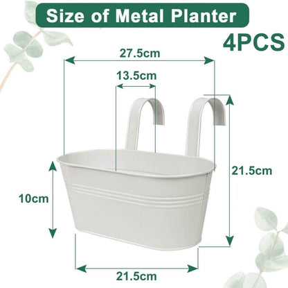Hängende Metall Blumentöpfe 27,5cm Weiß für Garten Balkon