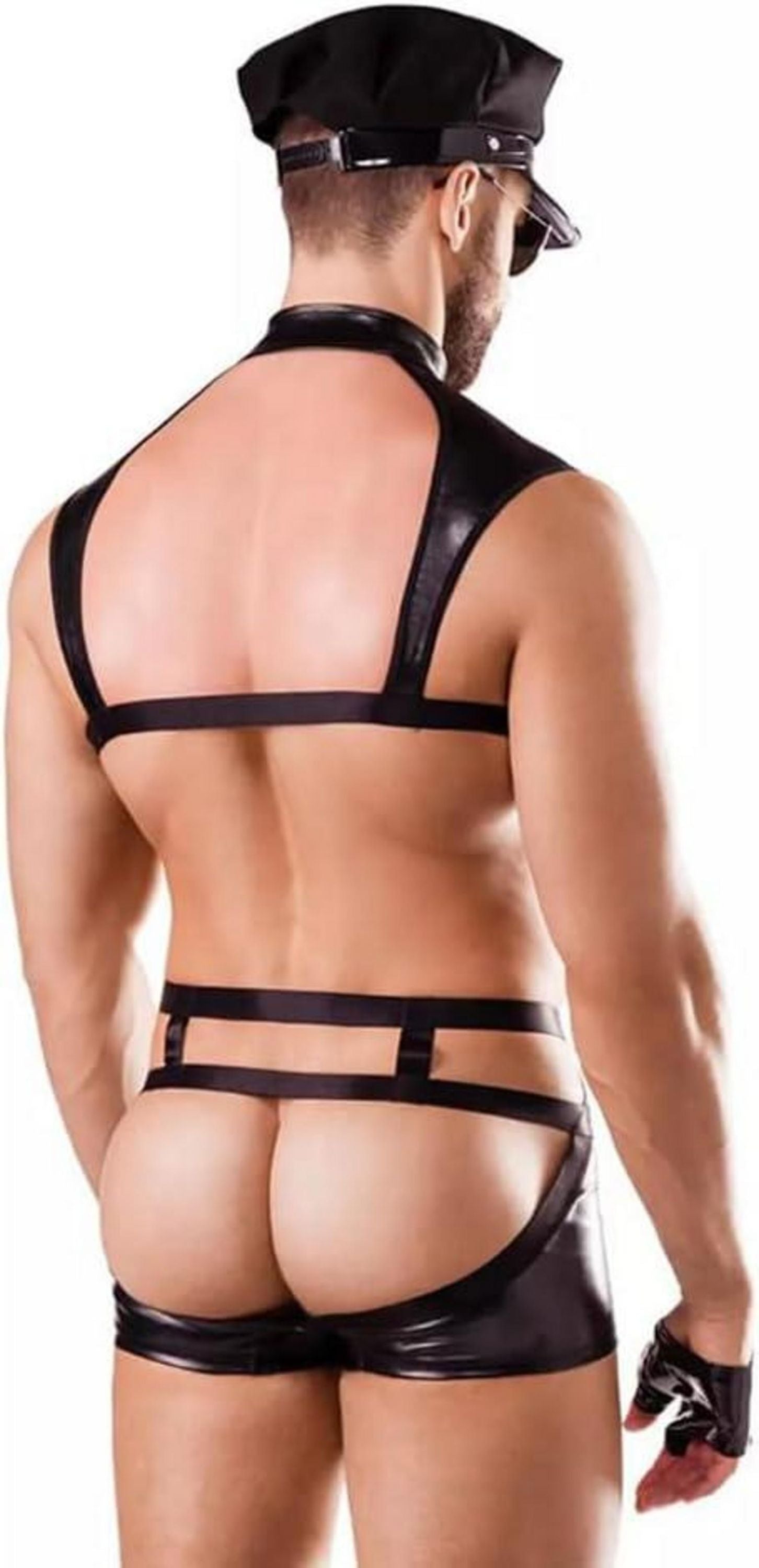 Erotisches Herren Cosplay Dessous Set - 6-teilig Polizei-Outfit