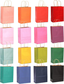 Geschenktüten 32er Pack 21x15x8cm Kraftpapier Griff 16