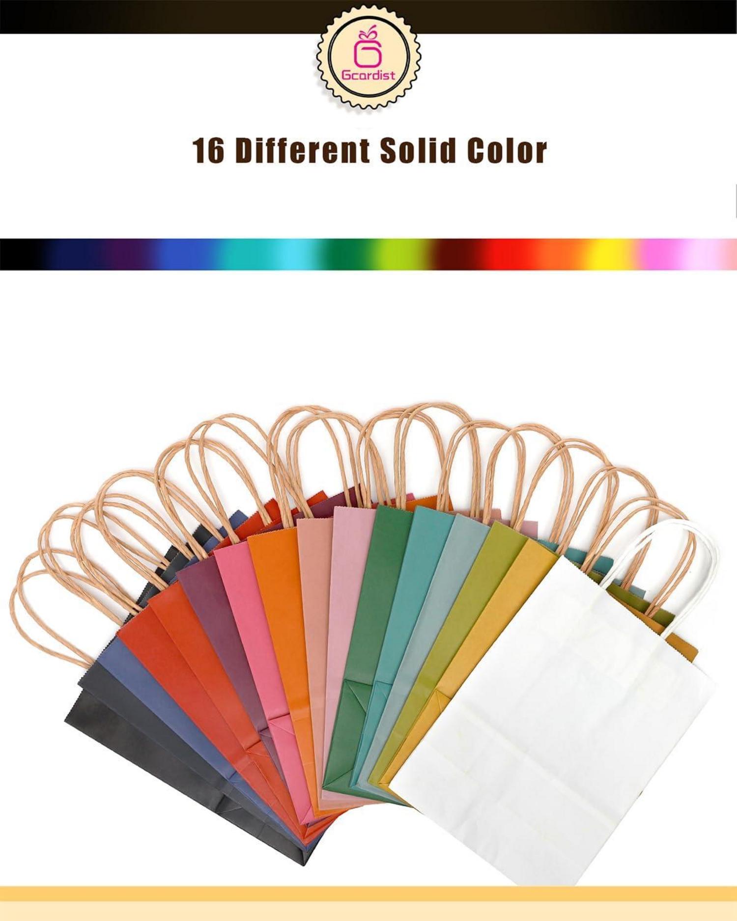 32er Pack Kraftpapiertüten mit Griffen Geschenktüten 21x15x8cm