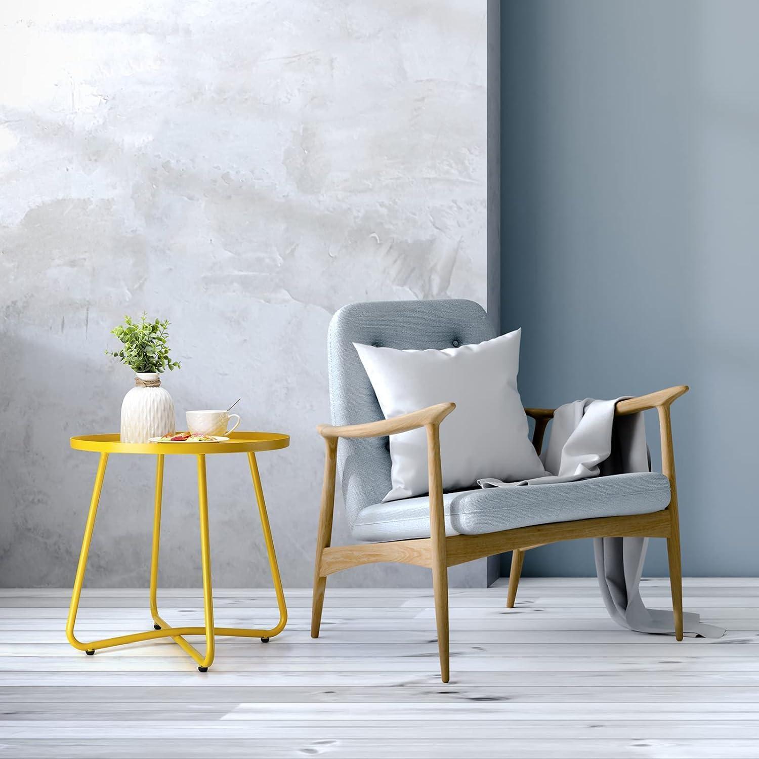 Outdoor Beistelltisch Stahl Runder Metalltisch Terrasse