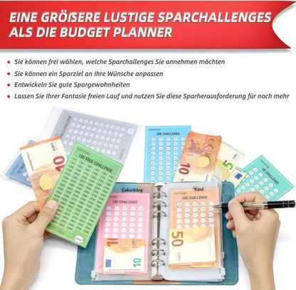 2024 Geld Sparen Challenge Buch mit Spar Challenges - Budget Planner