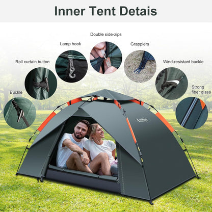 Automatisches Campingzelt 1-2 Personen Ultraleichtes Kuppelzelt 4