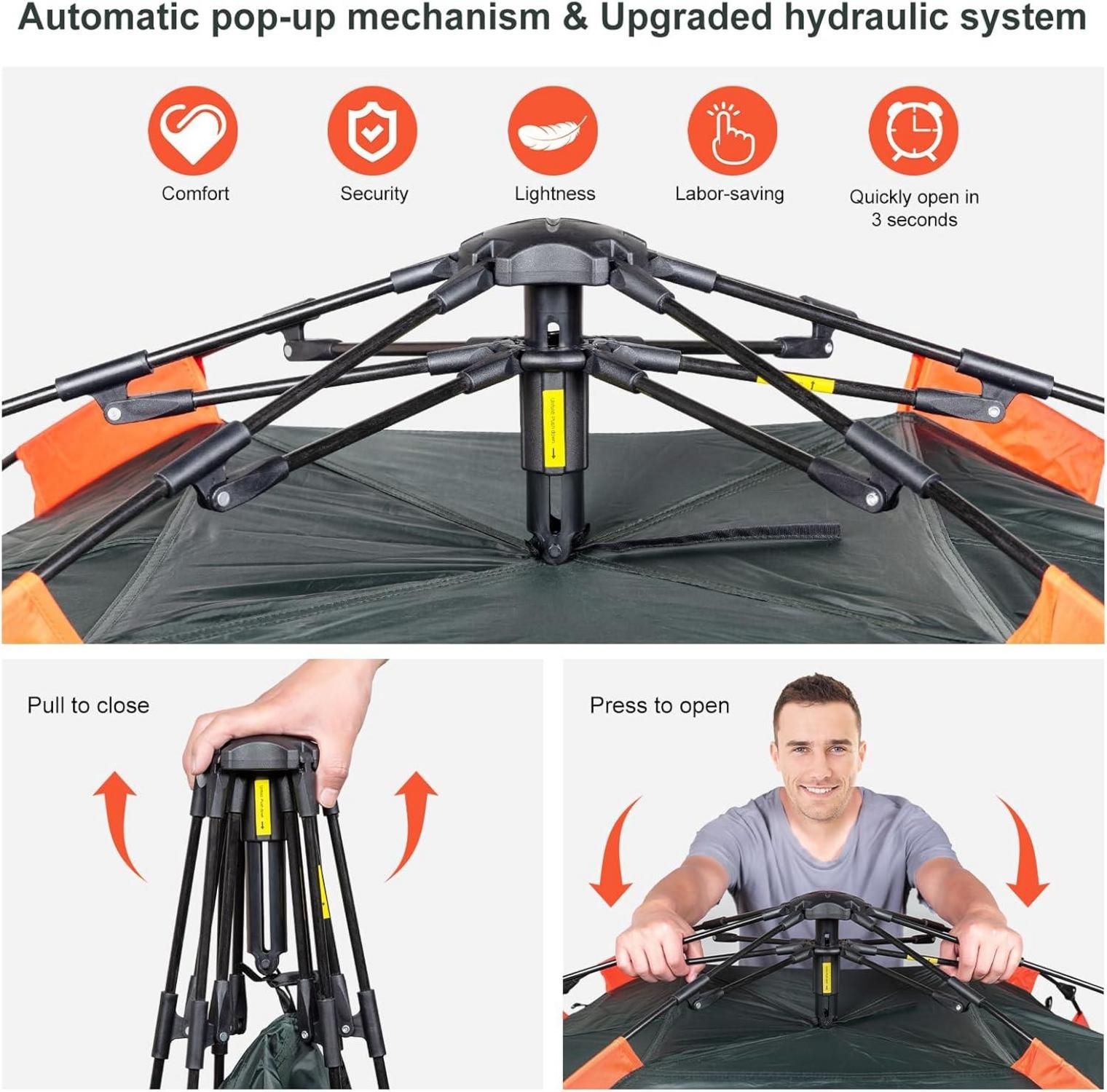Campingzelt Automatisches Pop Up 1-2 Personen Ultraleicht Wasserdicht