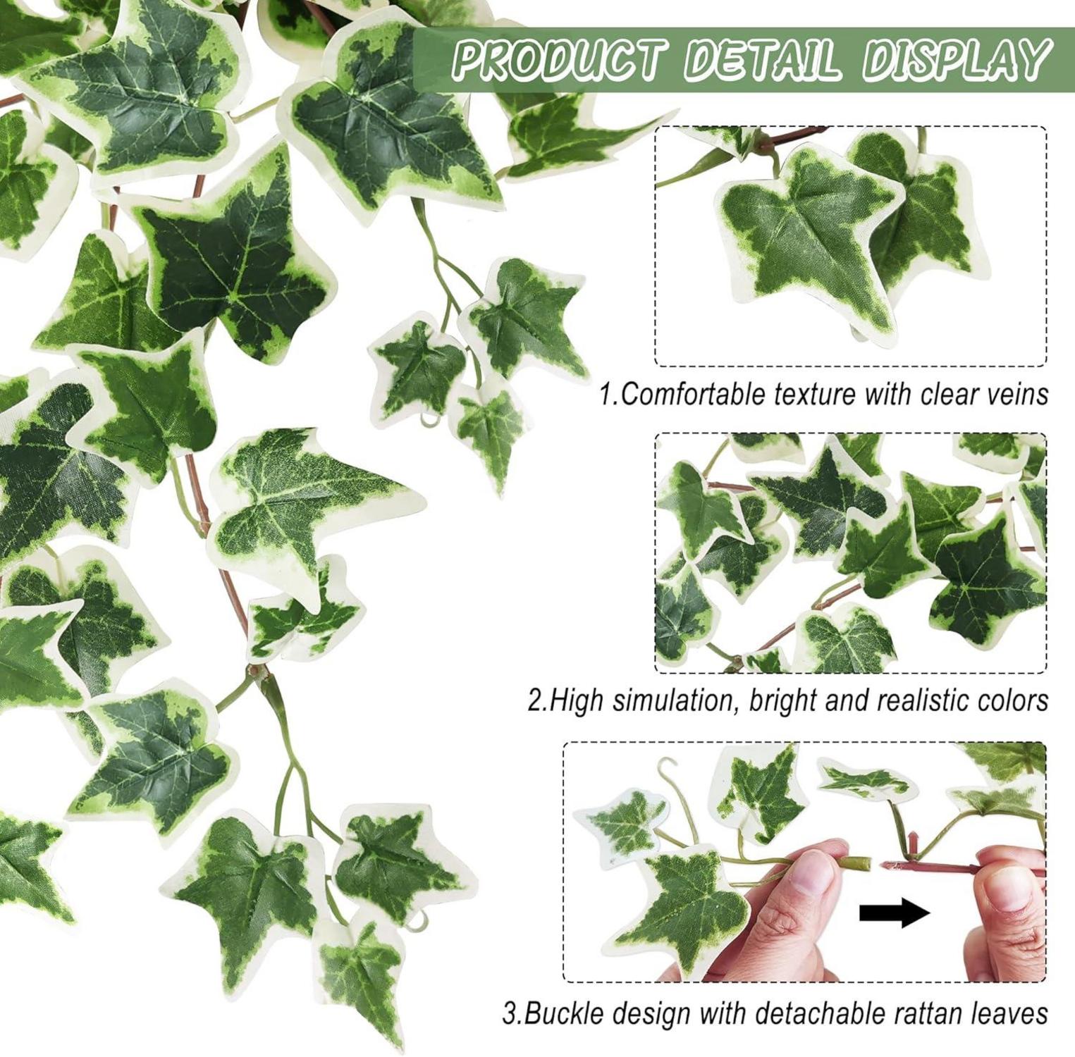 Künstliche Efeu Girlande Grün 200cm Hängepflanze Ranken Pflanzen 2er