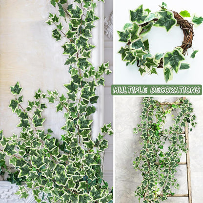 2 Stück Künstlicher Efeu Girlande 200cm Grün Hängende Kunstpflanze
