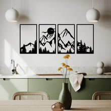 Metall Berg Wandkunst Dekor Set 4 Stück rustikaler Wald