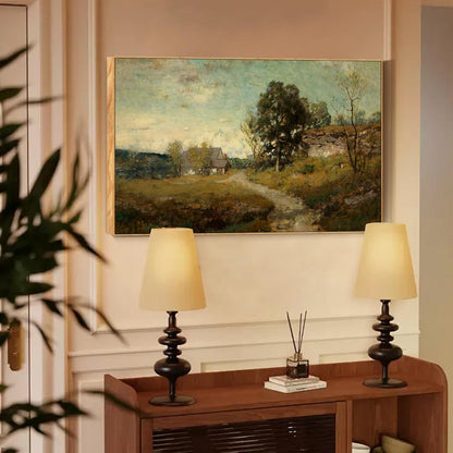 Vintage Leinwandbild mit Holzrahmen, 60x90 cm Landschaft
