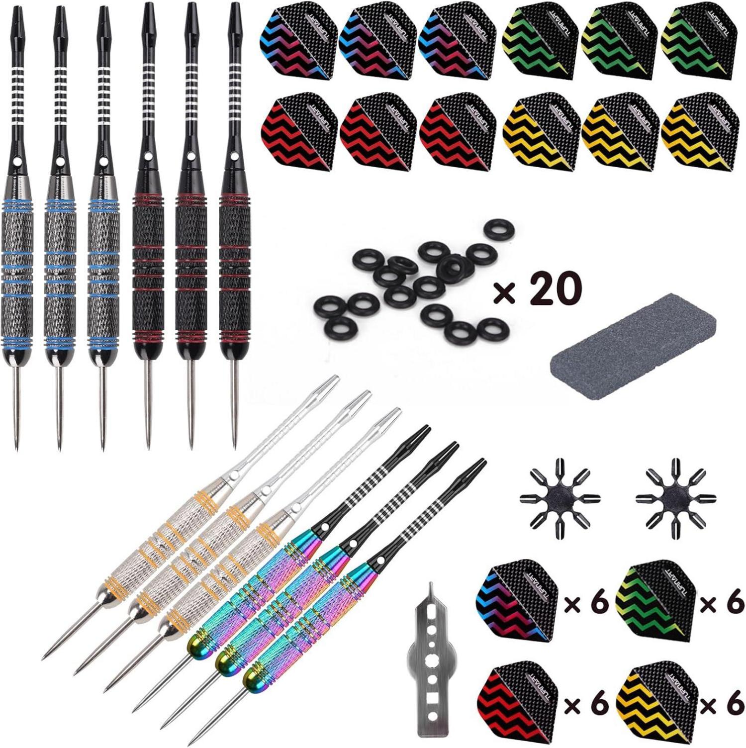Dartpfeile Metallspitze - 12 Stück 24g Profi Steel Darts Set