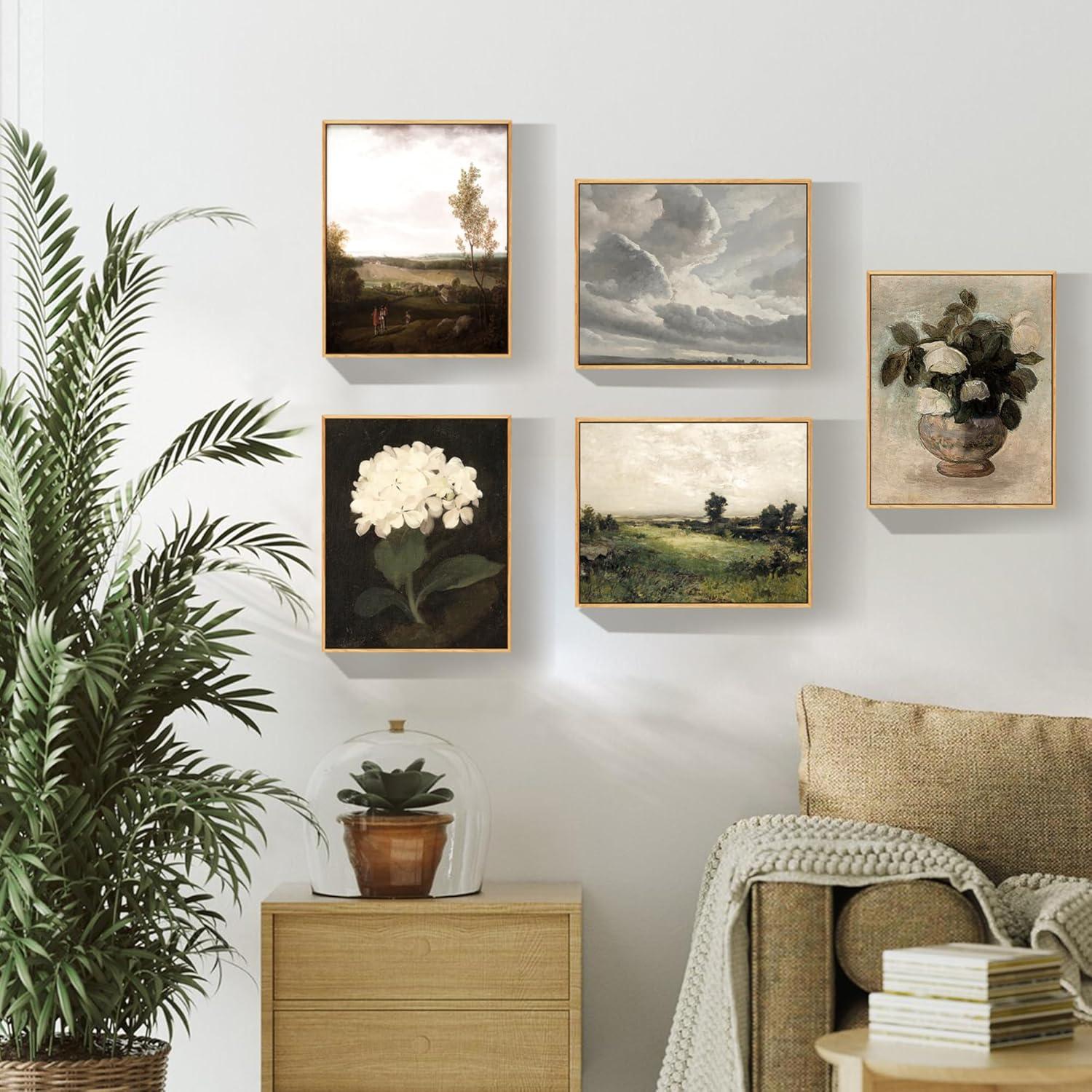 Vintage Leinwand Bilder Holzrahmen Wanddeko 20x25 cm Wohnzimmer Schlafzimmer Büro Aesthetic Gemälde