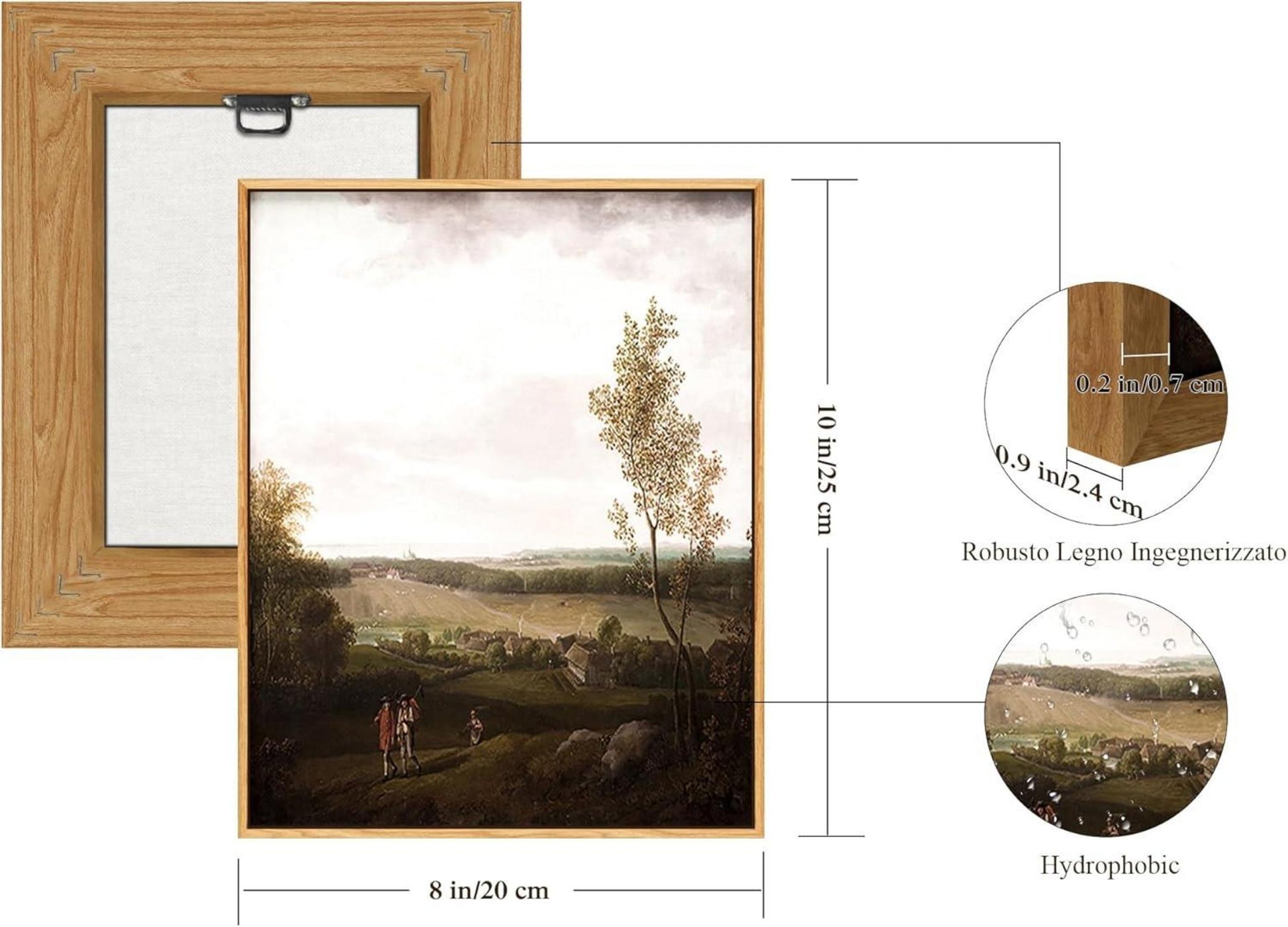 Vintage Leinwand Bilder Natur Landschaft Holzrahmen 20x25 cm Wanddeko