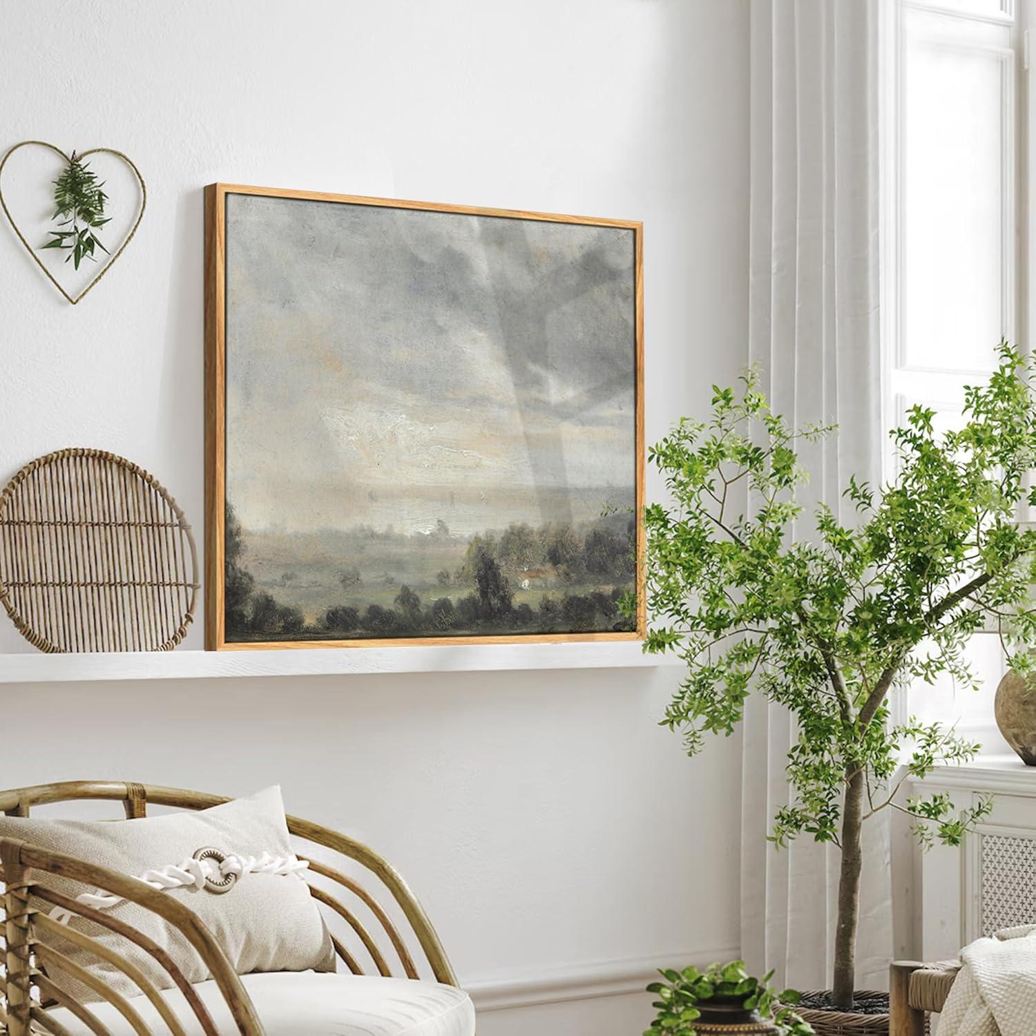 Vintage Leinwand Bilder mit Rahmen Holz 30x40 cm Wohnzimmer