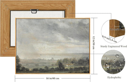 Hyidecorart Vintage Natur Landschaftsbild Leinwand 30x40 cm Rahmen Holz