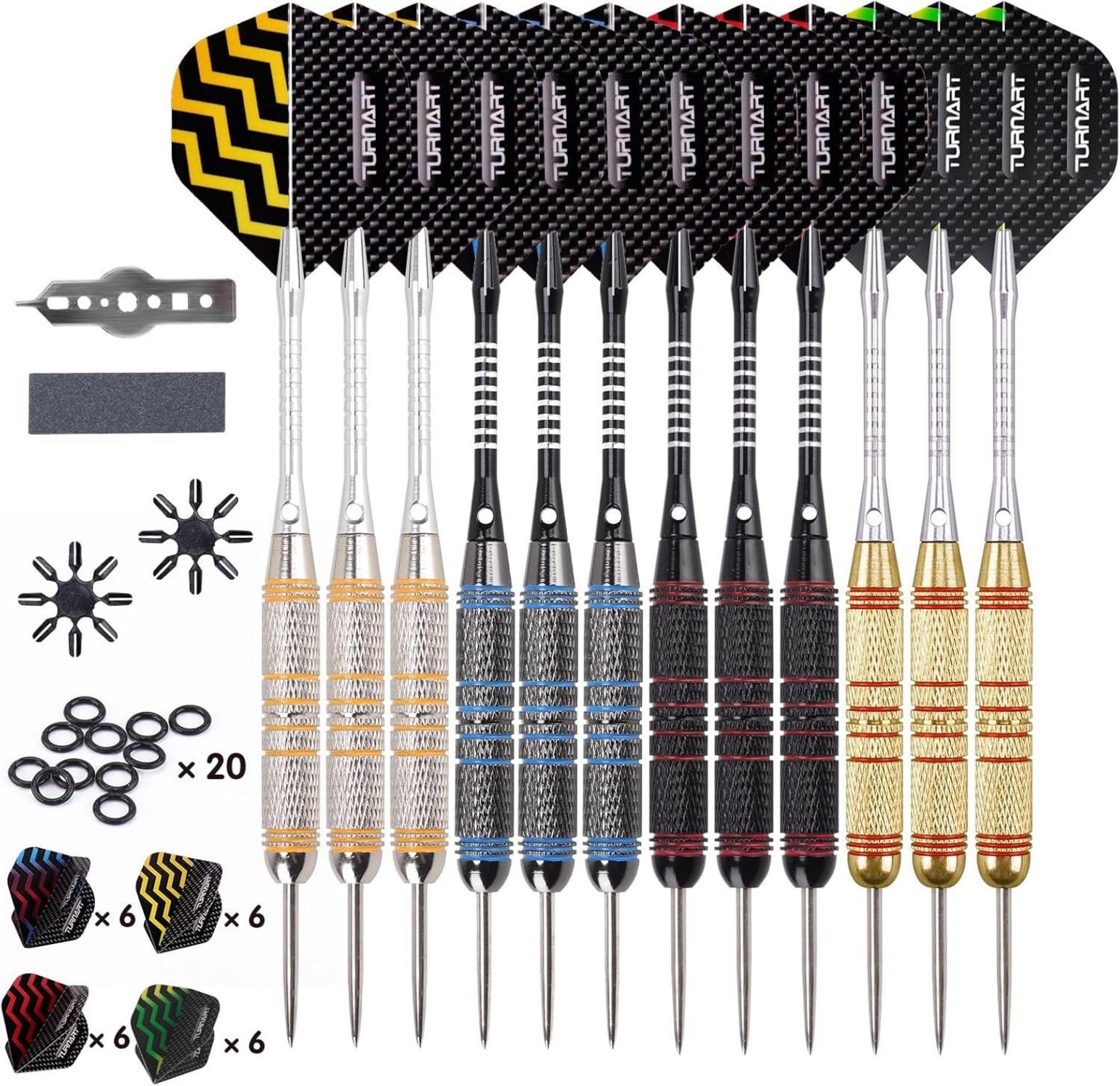 Profi Steel-Darts Pfeile Set 12 Stück 24g Metallspitze