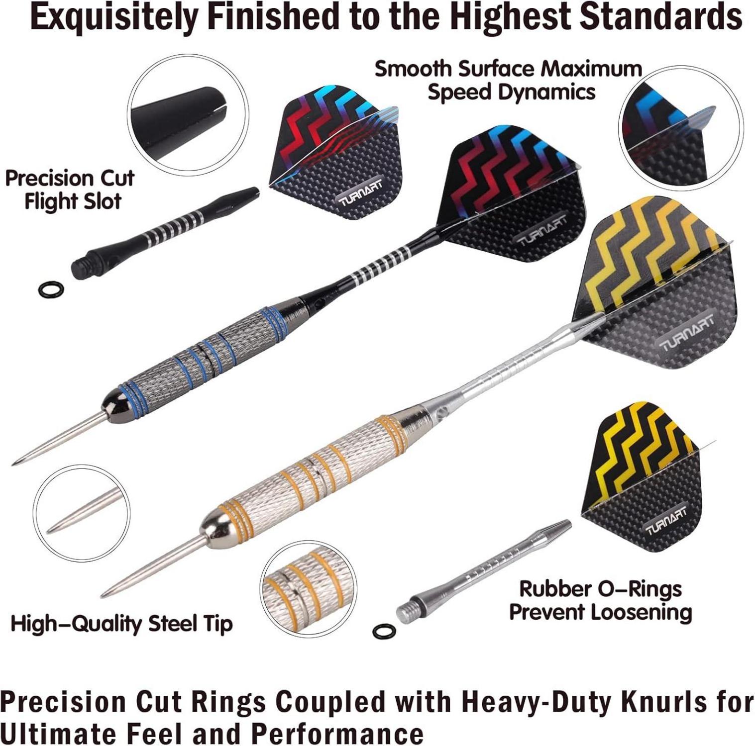 Profi Steel-Darts Pfeile Set 12 Stück 24g Metallspitze