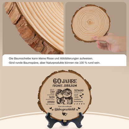Holzplakette 60. Hochzeitstag Geschenk für Sie & Ihn