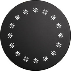 Outdoor Beistelltisch Schwarz mit Blumenausschnitten, Wetterfester Stahl