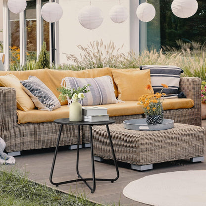 Outdoor Beistelltisch mit Blumenausschnitt Stahl Patio Tisch