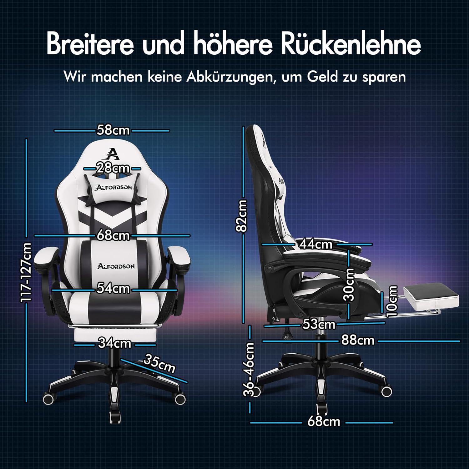 Gaming Stuhl mit LED RGB Beleuchtung und